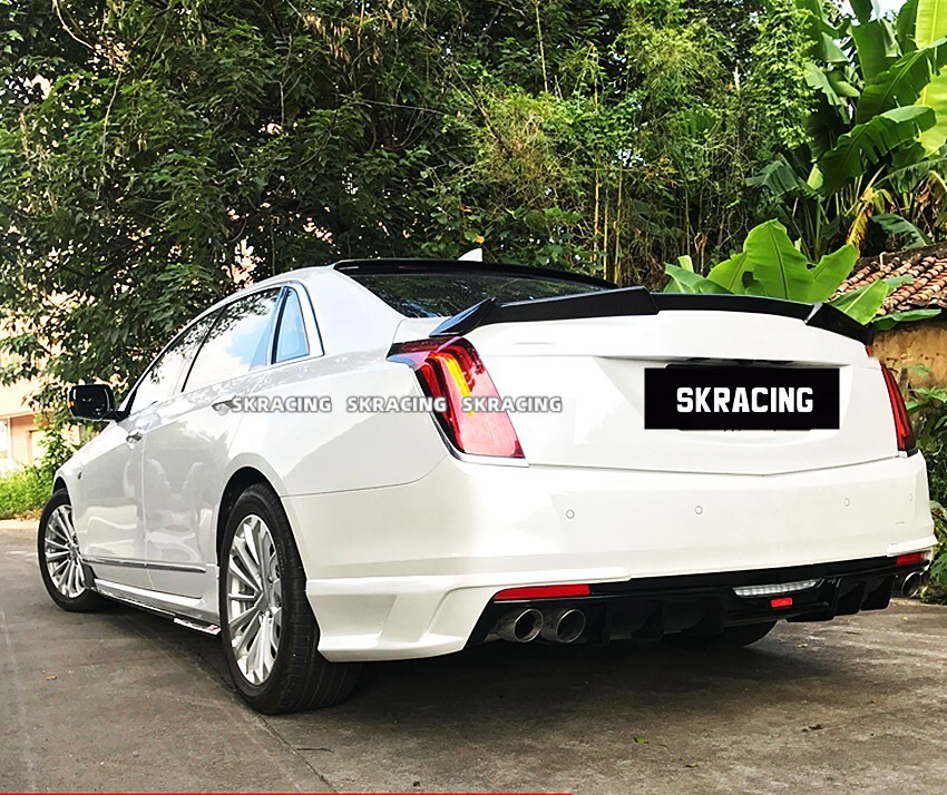 Fits For Cadillac CT6 2016-2018 Real Carbon Fiber Roof Trunk Spoiler Wing Flap