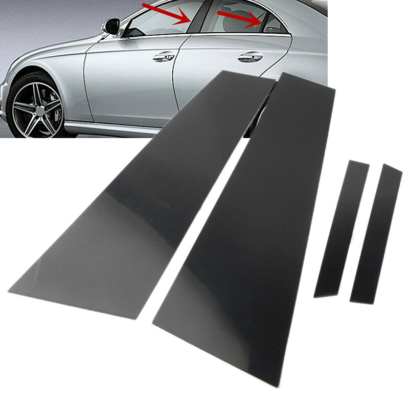 Gloss Black Pillar Posts Door Trim For MERCEDES CLS CLS500 CLS350 2006-2011