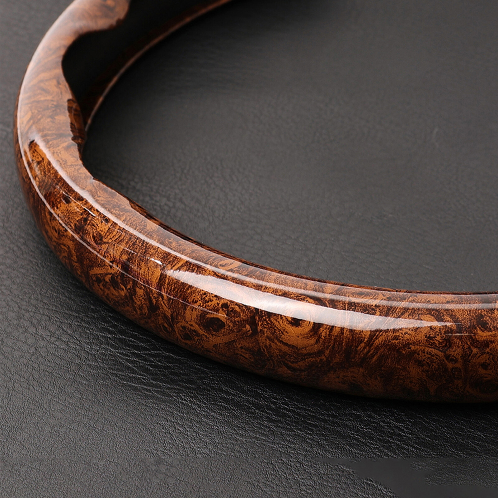 Anti-slip For BMW Car Steering Wheel Cover Mahogany Wood Grain Ultra-thin