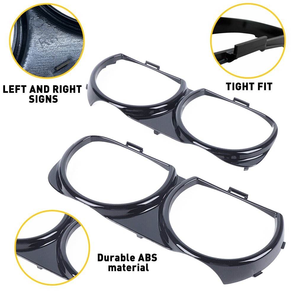 Front Headlight Bezel Lamp Trim Left Right & for 2015-20 Dodge Challenger