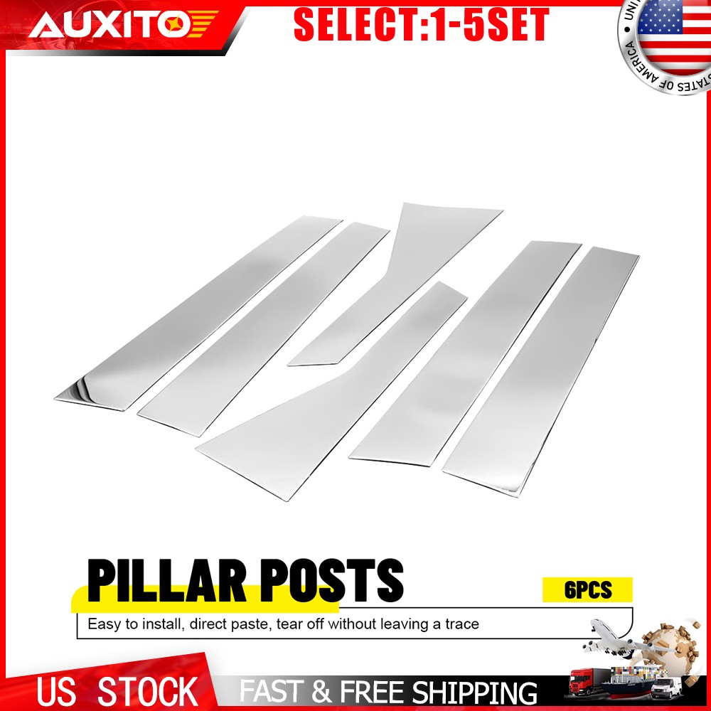 For Cadillac XT5 2017-24 Chrome Door Window Pillar Post Trim Cover Molding 6-30X