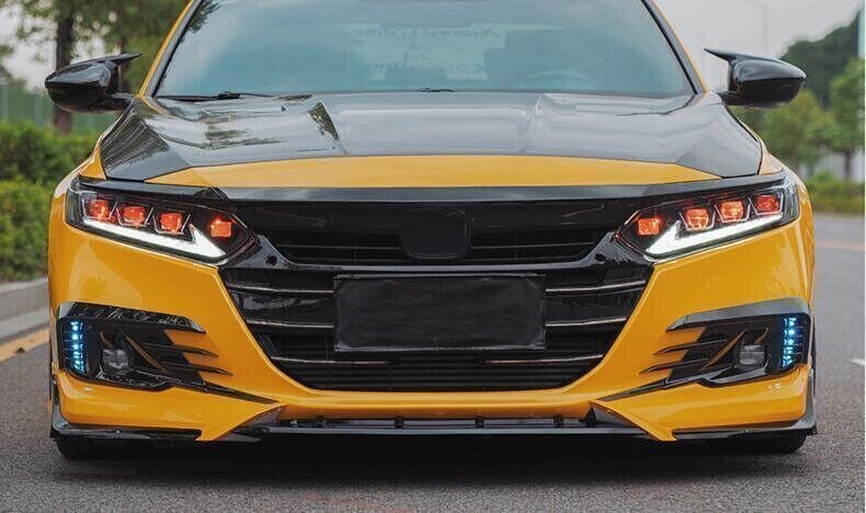 For HONDA ACCORD 2021-2022 Gloss Black Front Fog Lamp Light Molding Cover Trim
