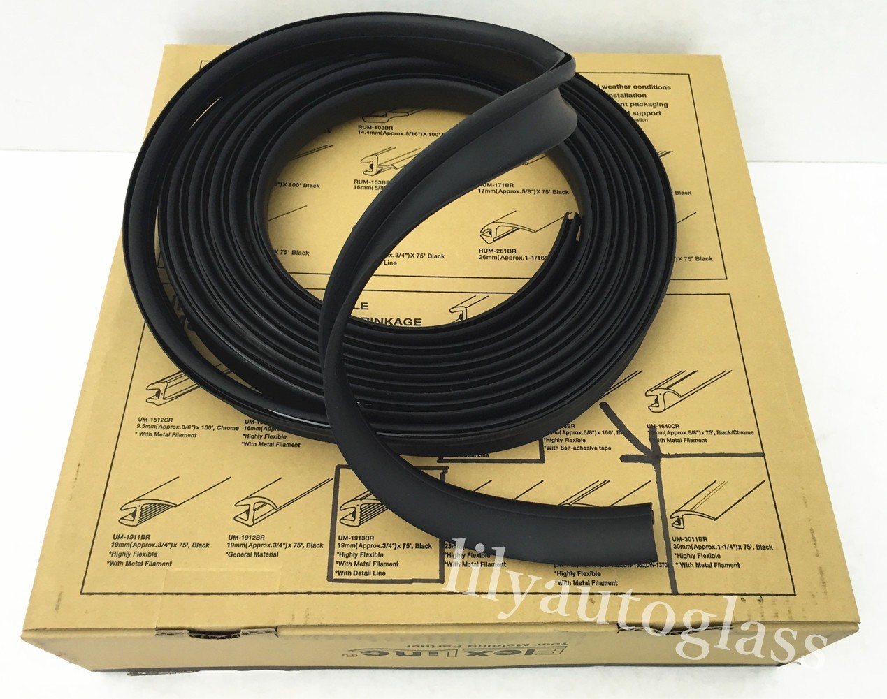 Flexline Windshield Auto Glass Universal Molding Flexible Trim Rubber 31mm 75FT