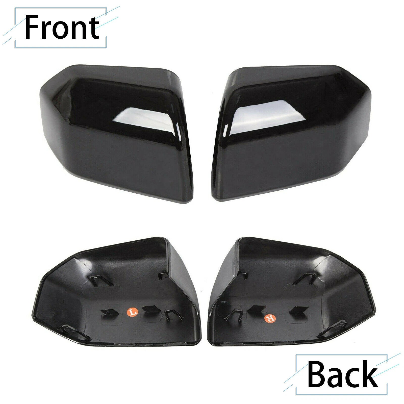 For 2015-2020 Ford F150 F-150 Top Gloss Black Side Mirror Cover Cap Replacement