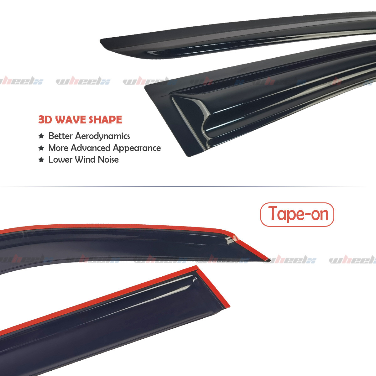 Fit 19-24 Lexus UX200 UX250H JDM Mugen Window Visor Wind Deflectors Rain Guards