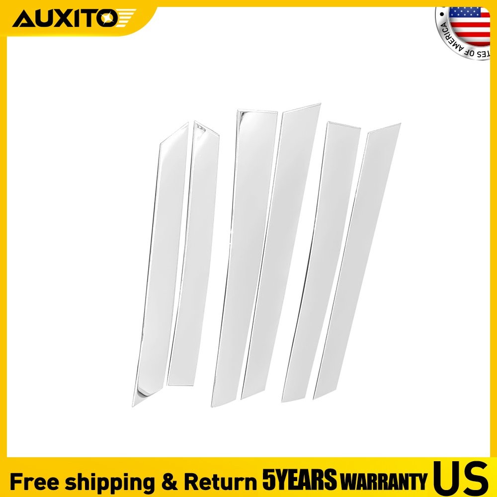 6Pcs Window Pillar Posts Door Trim Chrome Cover Set For Honda CRV 2007-2011