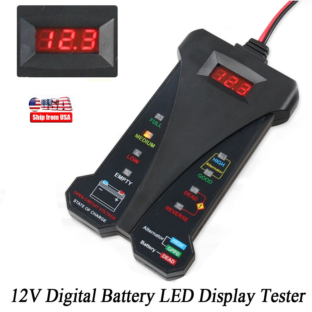 12V Battery Load Tester car autocycle marine Alternator analyzer Diagnostic tool