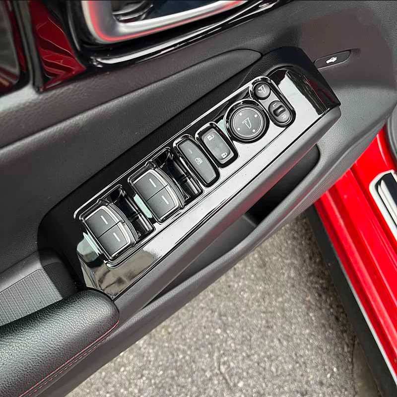 Bright black Window Switch Panel Cover Trim For Honda Civic Sedan 2022-2025