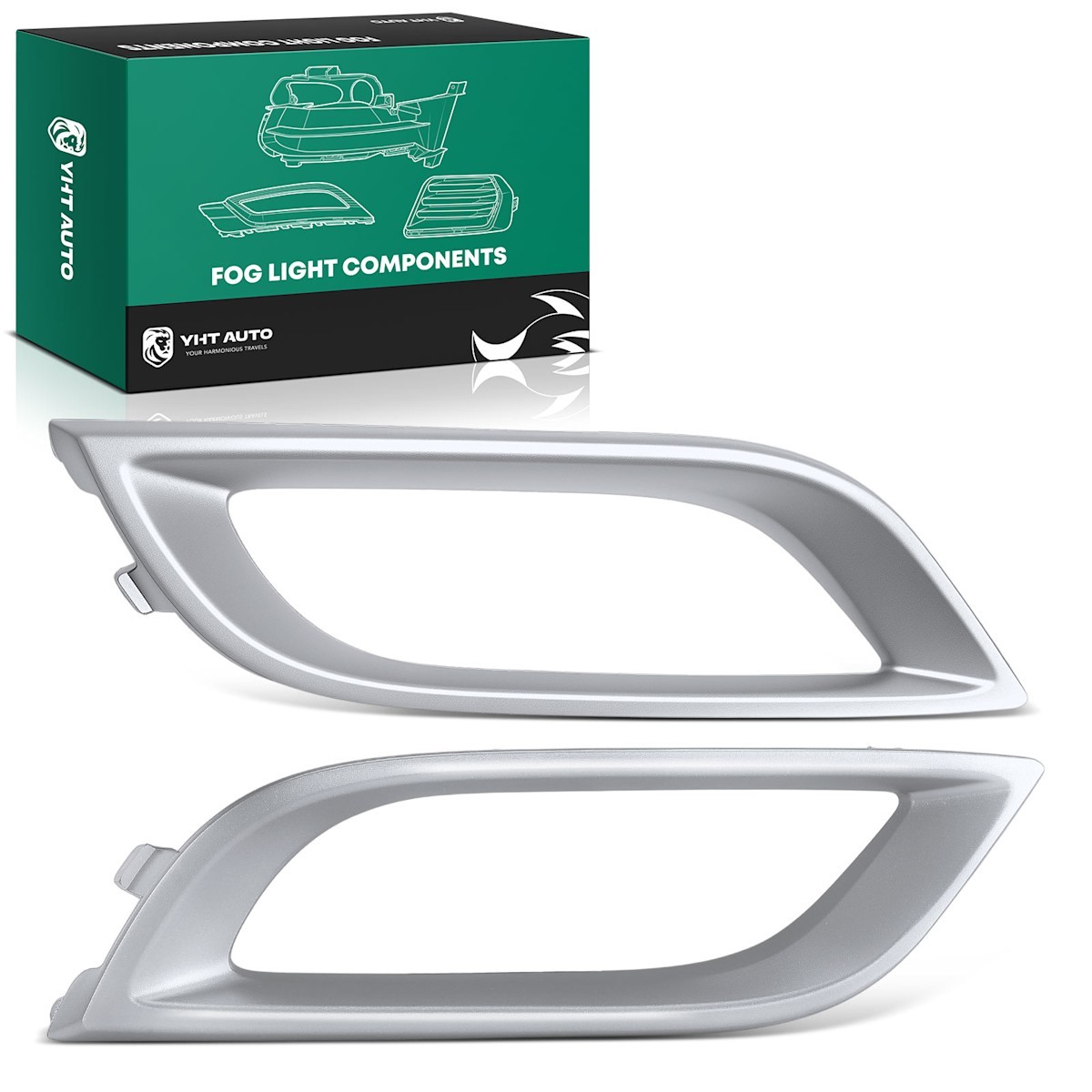 Set of 2 Fog Light Covers Front Driver & Passenger Side Left Right for 3 Pair