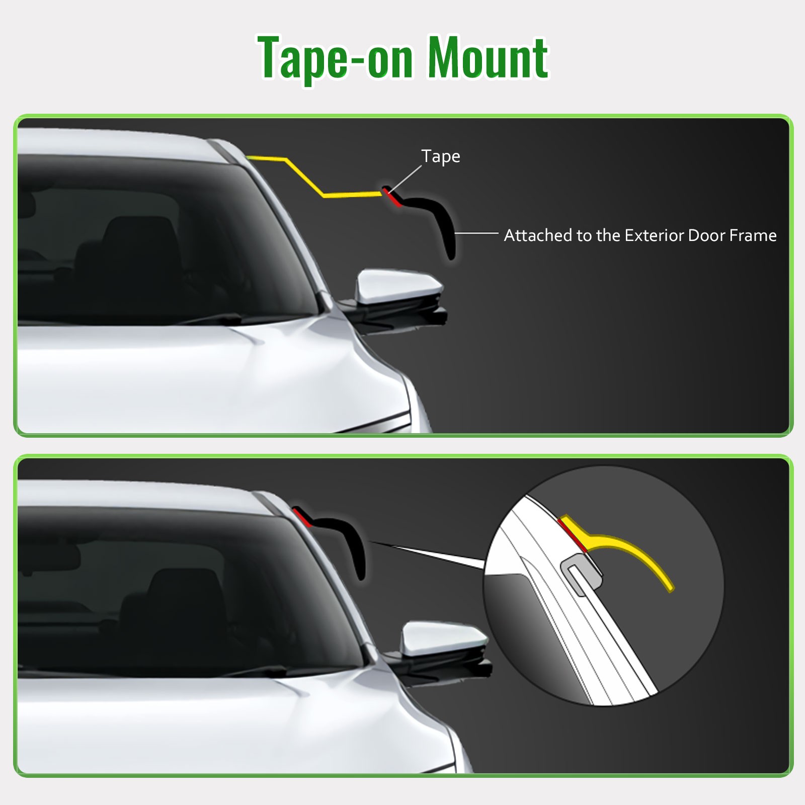 Fits 2001-2005 Honda Civic Sedan Mugen Style Window Visors Vent Shades Deflector