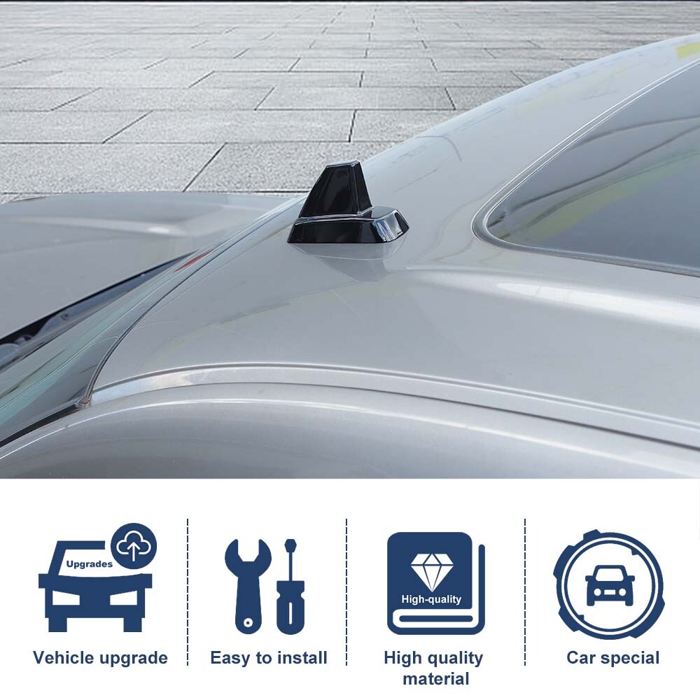 Black Roof Top Plated Antenna Base Cover Trim For Chevy Avalanche Suburban 07-13