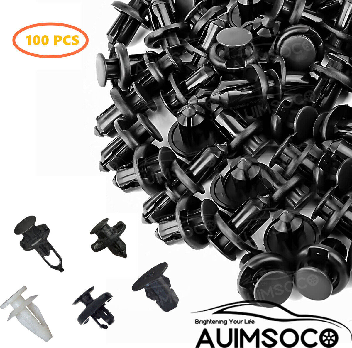 100 Pcs Bumper Trim Panel Fender Engine Push Pin Rivet Clips For Toyota Lexus AA
