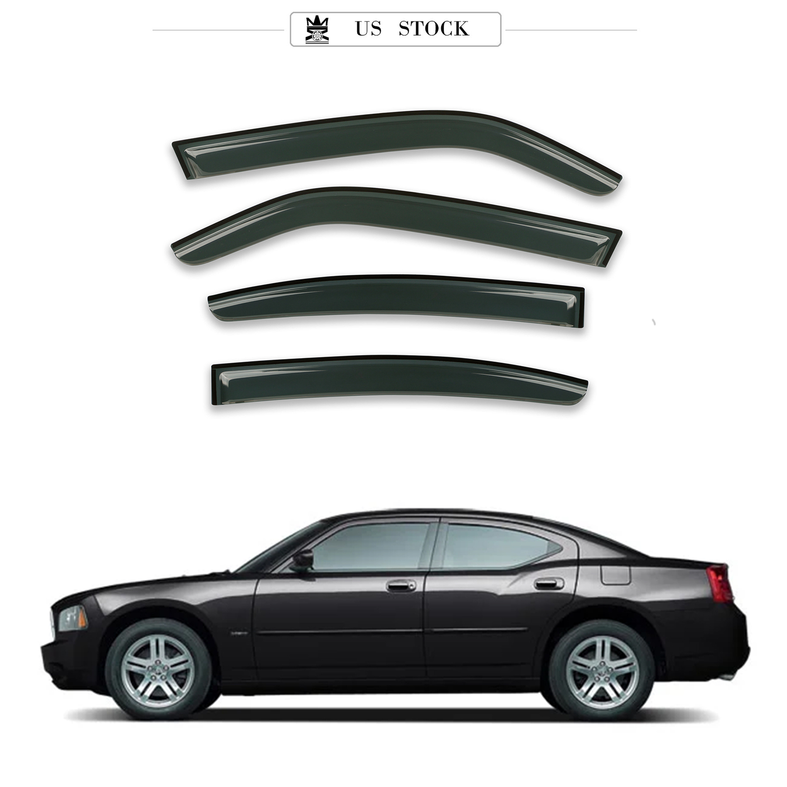 Fits 06-10 Dodge Charger Window Visor Sun Rain Guard Wind Vent Deflector 4PCS