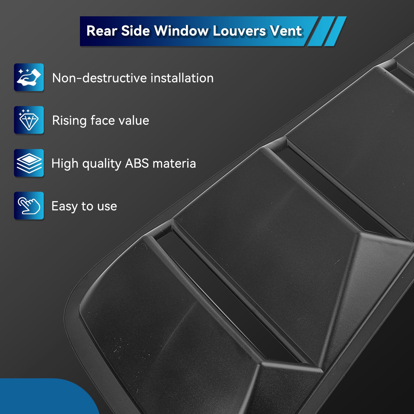 For Ford Mustang Side Vent Window 1/4 Quarter Scoop Louver Cover Accessories Car