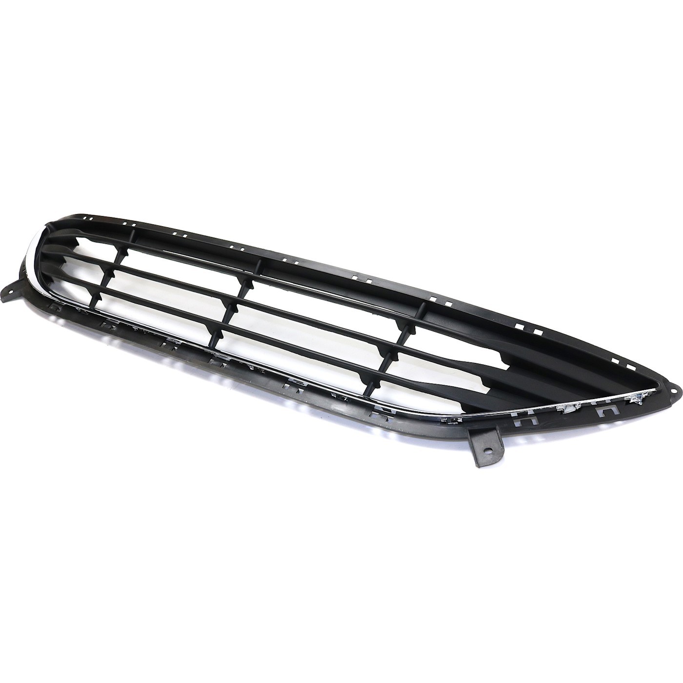 For 2011-13 Hyundai Elantra Textured Black Front Bumper Lower Grille Chrome Trim
