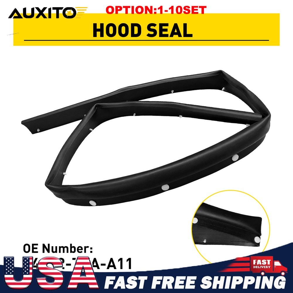 Front Hood Seal Rubber Molding Trim Black Clip-on For 2018-22 Honda Accord 1-10X