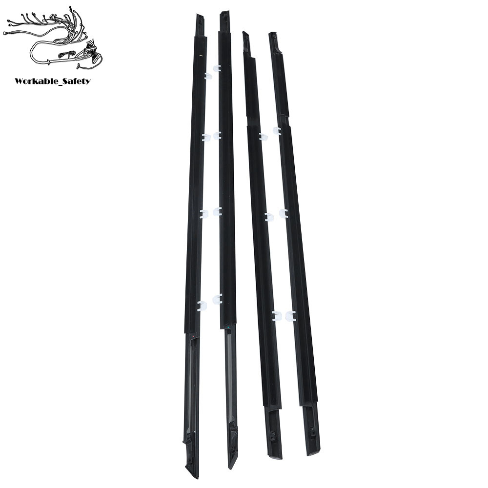 4 Piece Weatherstrip Window Moulding Trim Seal Belt For 2008-2012 Honda Accord