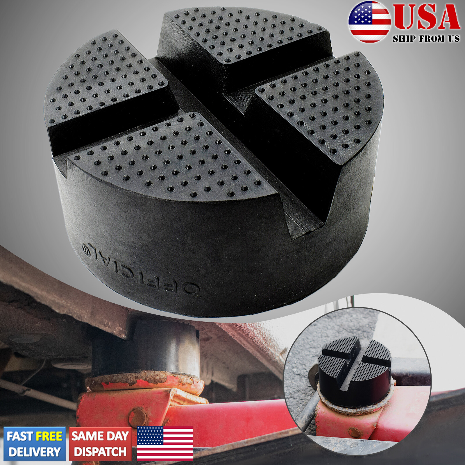 Rubber Car Jack- Lift-Pad Adapter Jacking Tool Stand Pinch Weld Floor Frame Rail