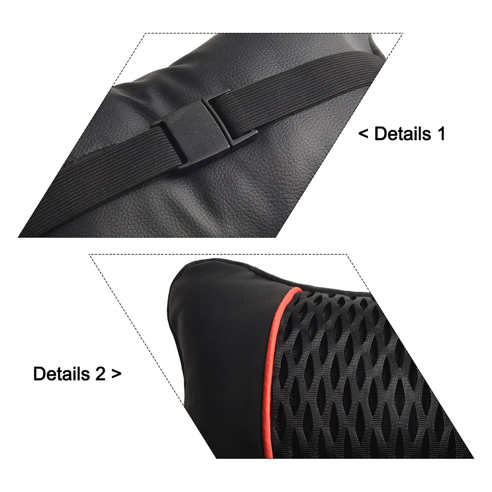 High Quality PU Leather Head Neck Rest for Car For Seats 2pcs Travel Comfort