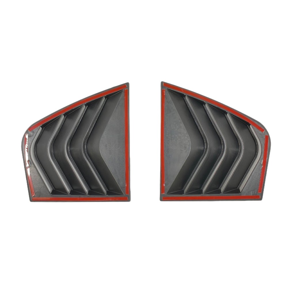 Gloss Black For KIA Stinger 2017-23 Rear Window Quarter Glass Vent Louver Cover