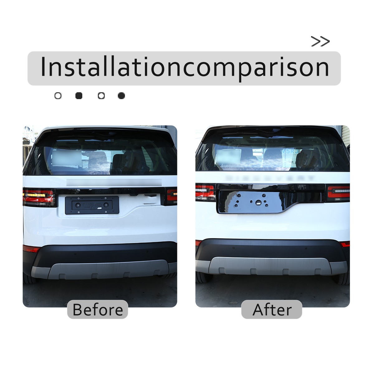Glossy Piano Black Rear Trunk License Plate Frame For Land Rover Discovery 5​