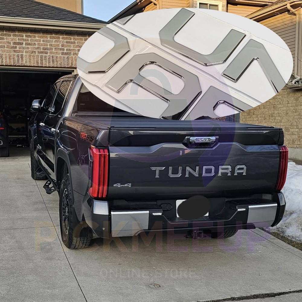 Gloss Chrome Rear Emblem Badges For 2022 2023 2024 2025 TUNDRA Tailgate Letters