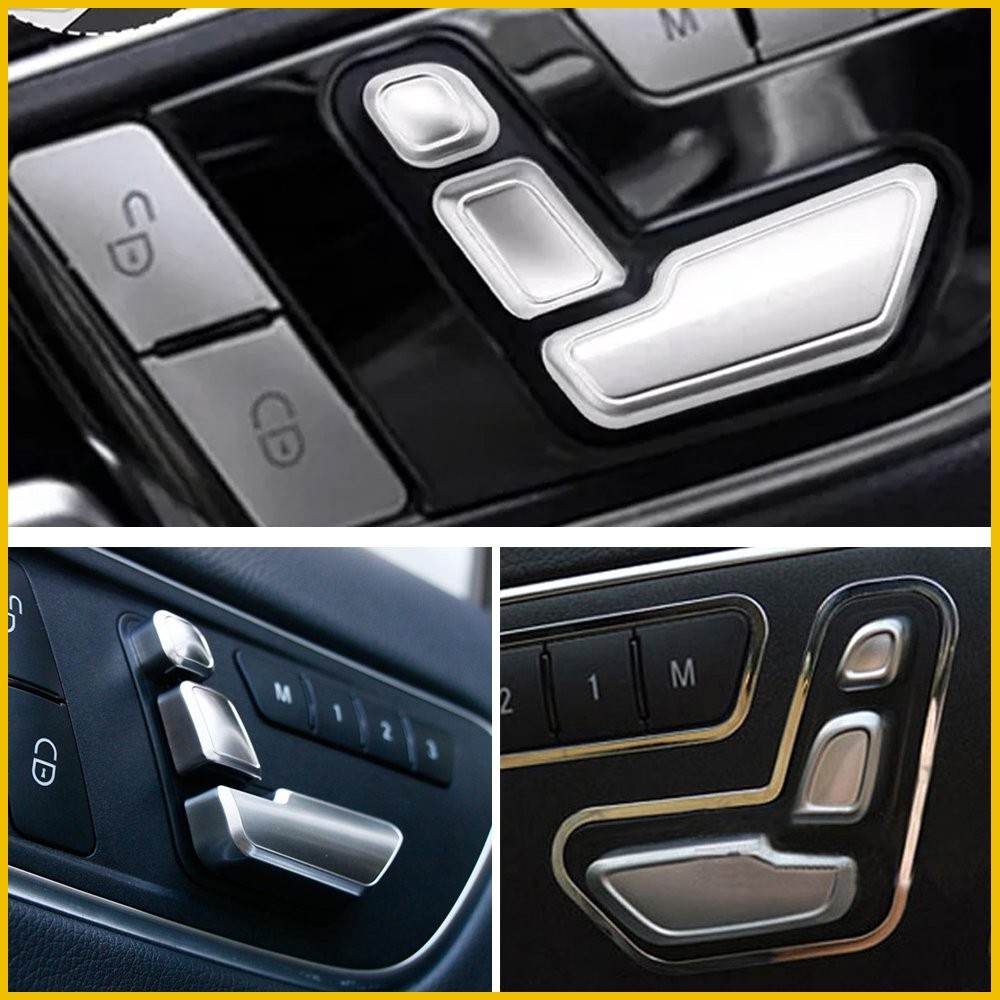 Chrome Door seat Adjust Button Switch Cover Trim for Mercedes-Benz E Class