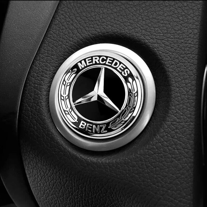 Alloy 52mm Car Steering Wheel Center Badge Emblem Sticker for Mercedes Benz