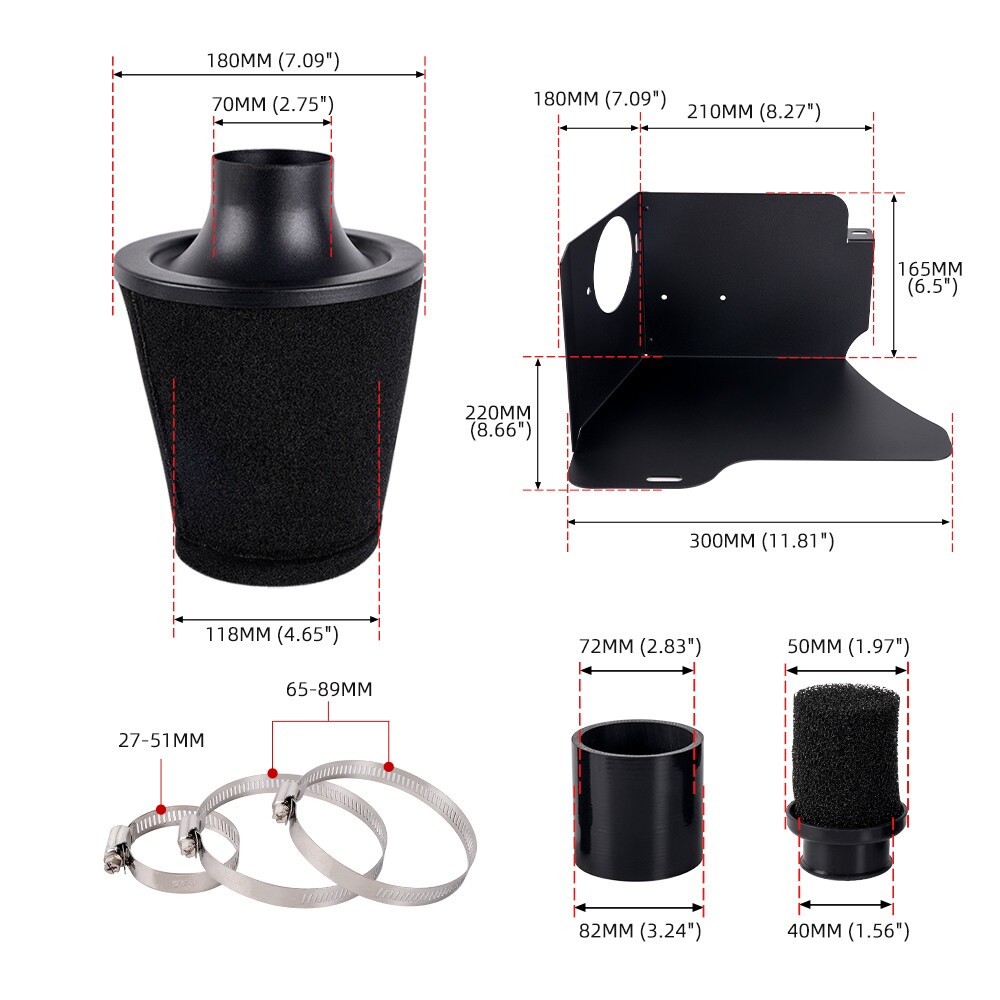 Air Induction Intake Kit Filter For VW Golf MK4 GTI TT Audi A3 Leon 1.8T Engines
