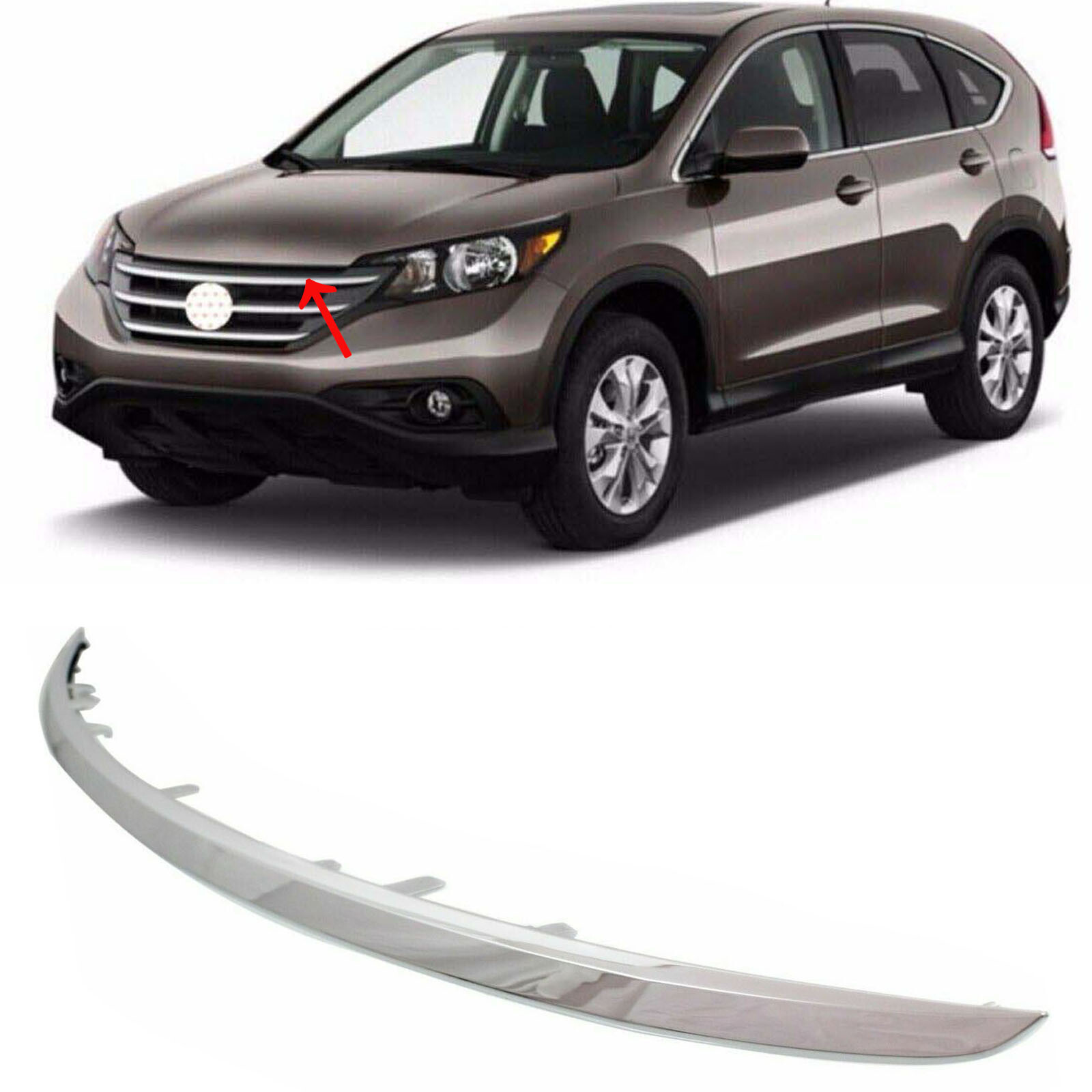 For Honda CR-V 2012-2014 Chrome Grille Trim Grill Upper HO1217107 71122T0GA01