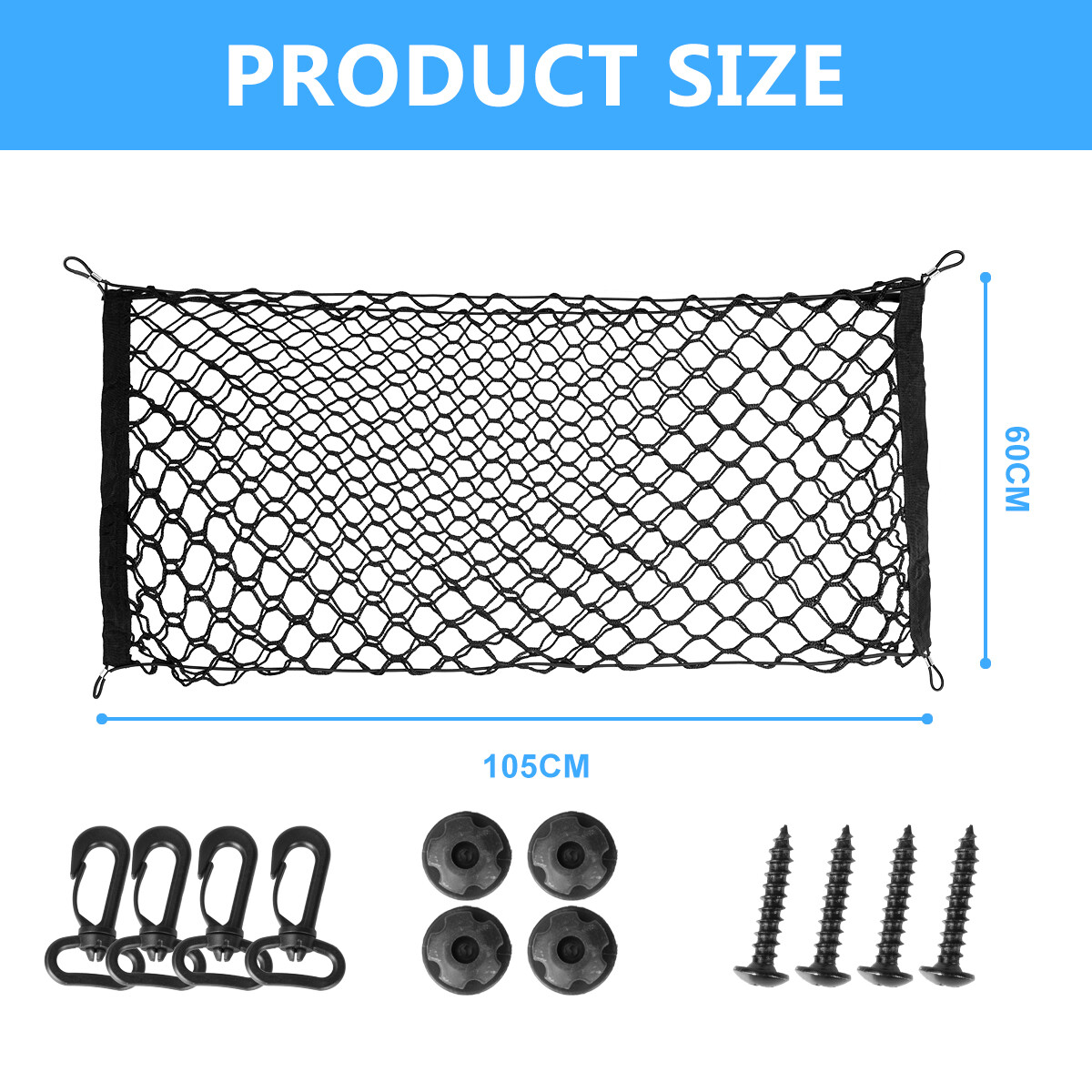 Rear Trunk Bed Envelope Style Organizer Cargo Net for TOYOTA TACOMA 1995-2022