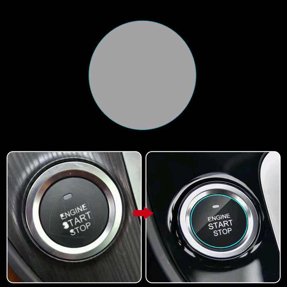 3PCS Car Engine Ignition Start Stop Button Protective Film Stickers Universal