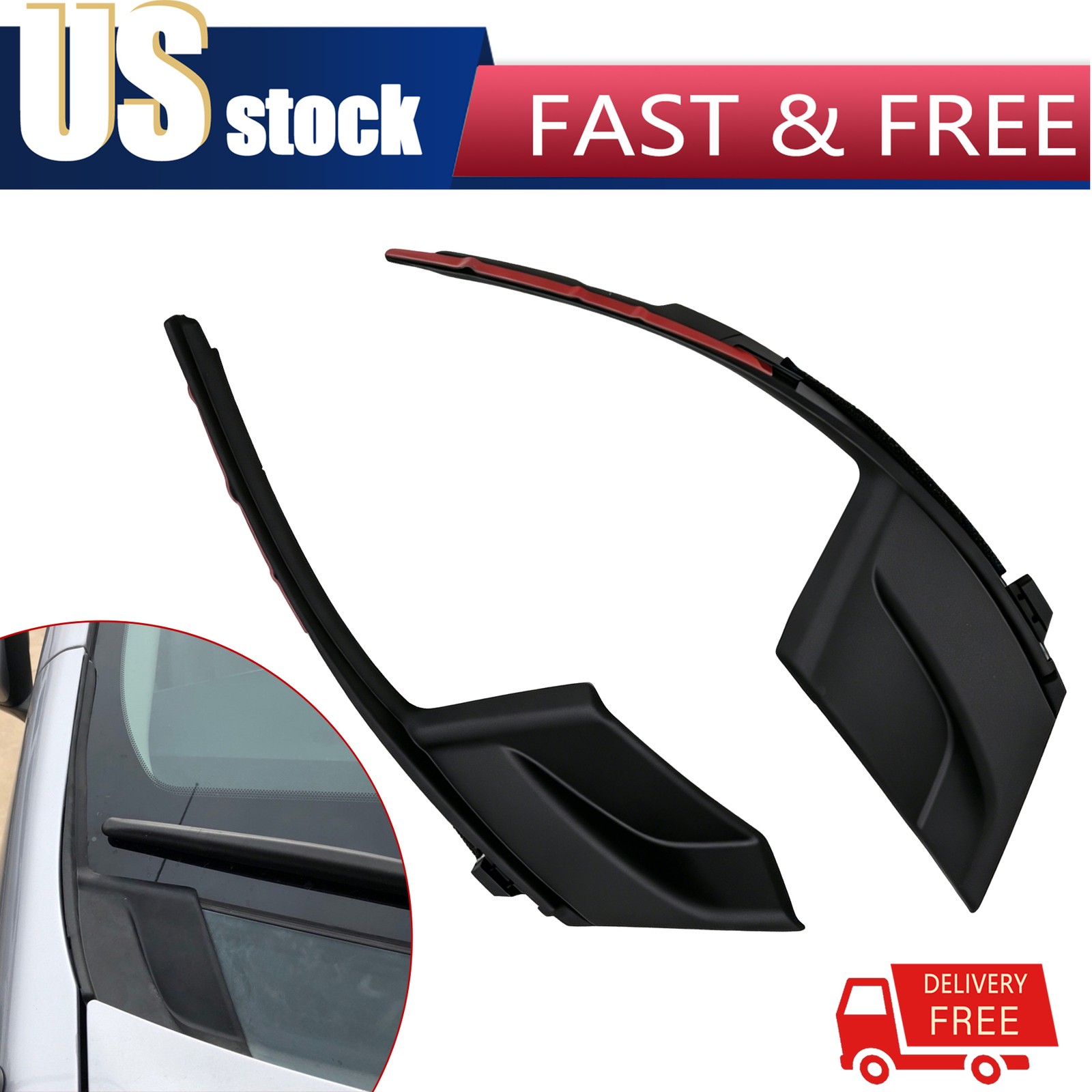 Front Windshield Wiper Side Cowl Extension Cover Trim For Toyota Sienna 2011-20