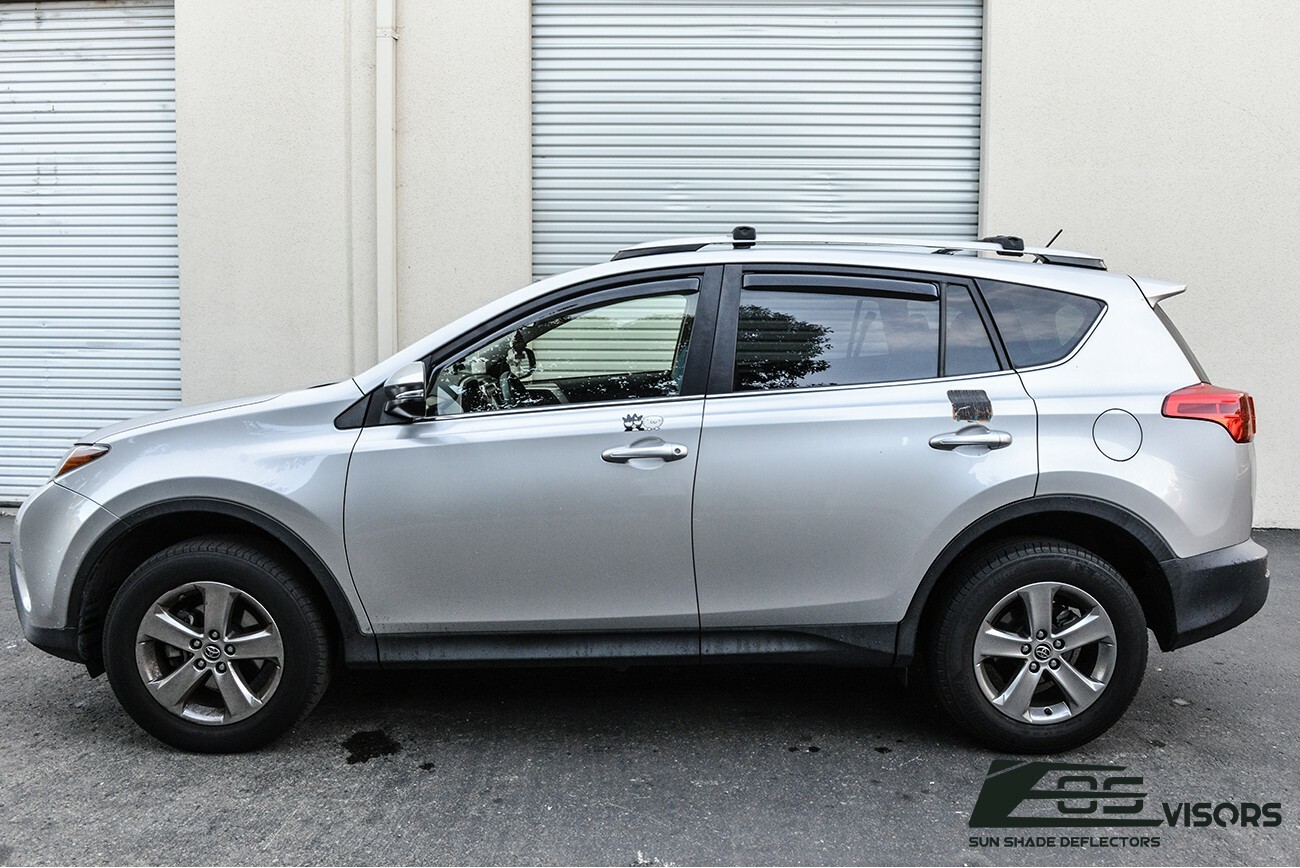 For 13-18 Toyota Rav4 In-Channel SMOKE TINTED Window Visors Rain Guard Deflector