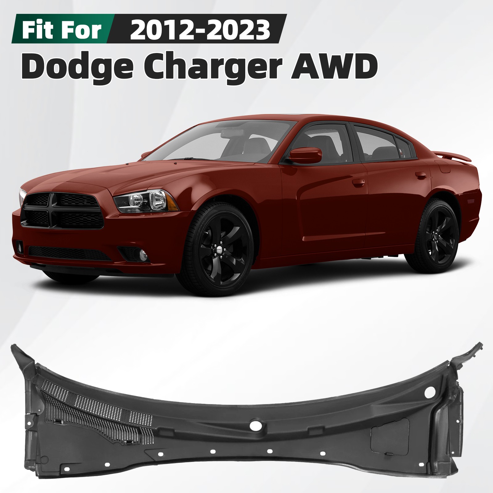 Windshield Wiper Cowl Panel Cover Grille For 2012-2023 Dodge Charger AWD