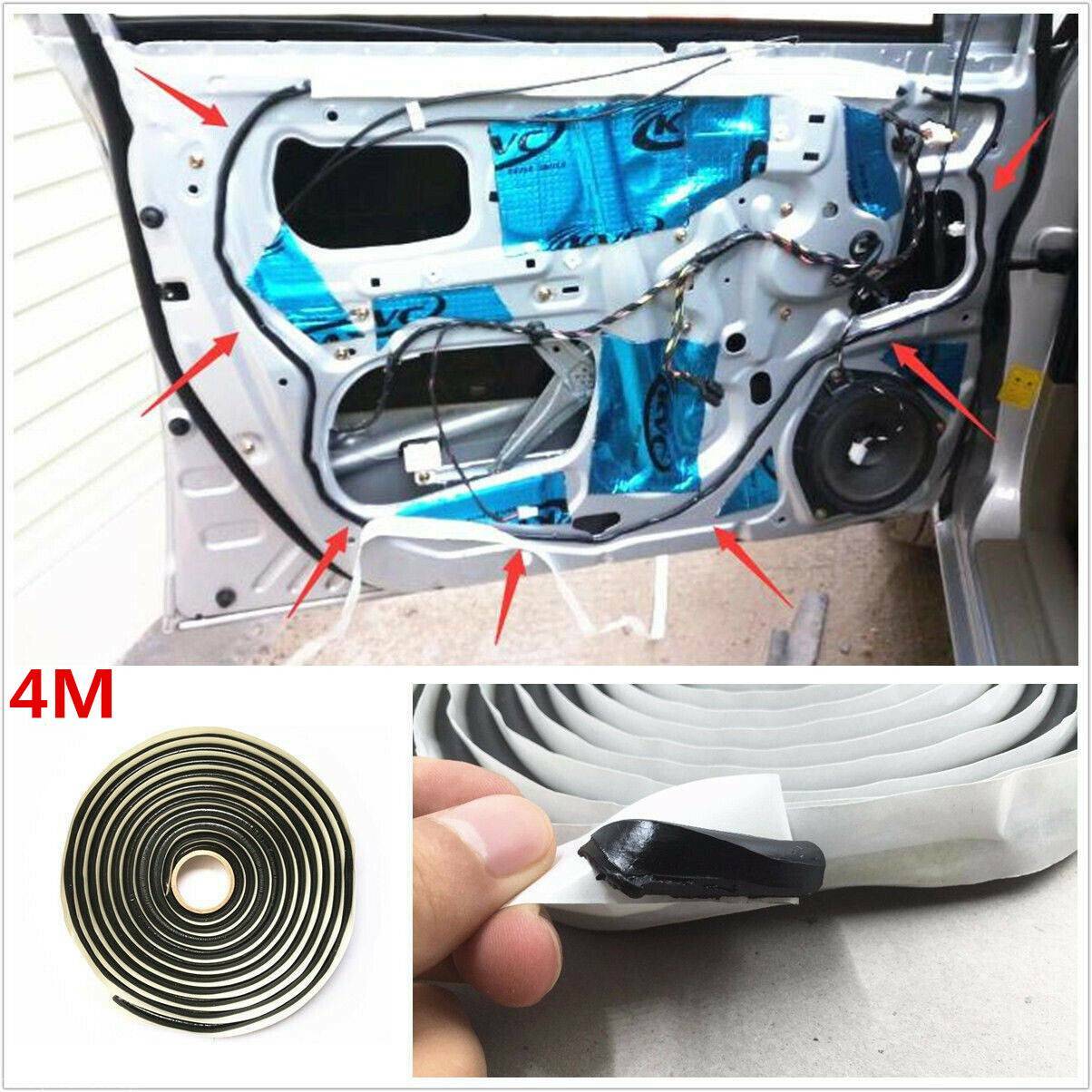 1 Roll 4M Car Butyl Tape Rubber Glue Headlight Sealant Retrofit Reseal Door 13ft