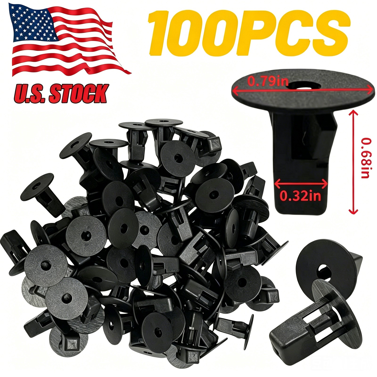 Q100PcsBeautiful Fender Liner Screw Grommet Clips For Toyota Lexus 90189-06013