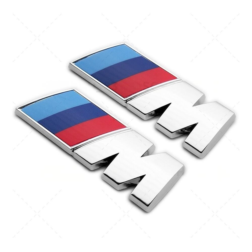 🚀2pcs Fit For BMW M-Performance Trunk Fender ABS Stickers Chrome 5.5cm