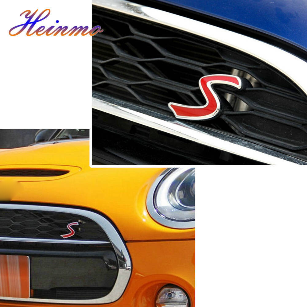 Metal S Front Grille Badge Emblem Decal For Cooper S ONE R52 R53 R56 R57 F54 F60