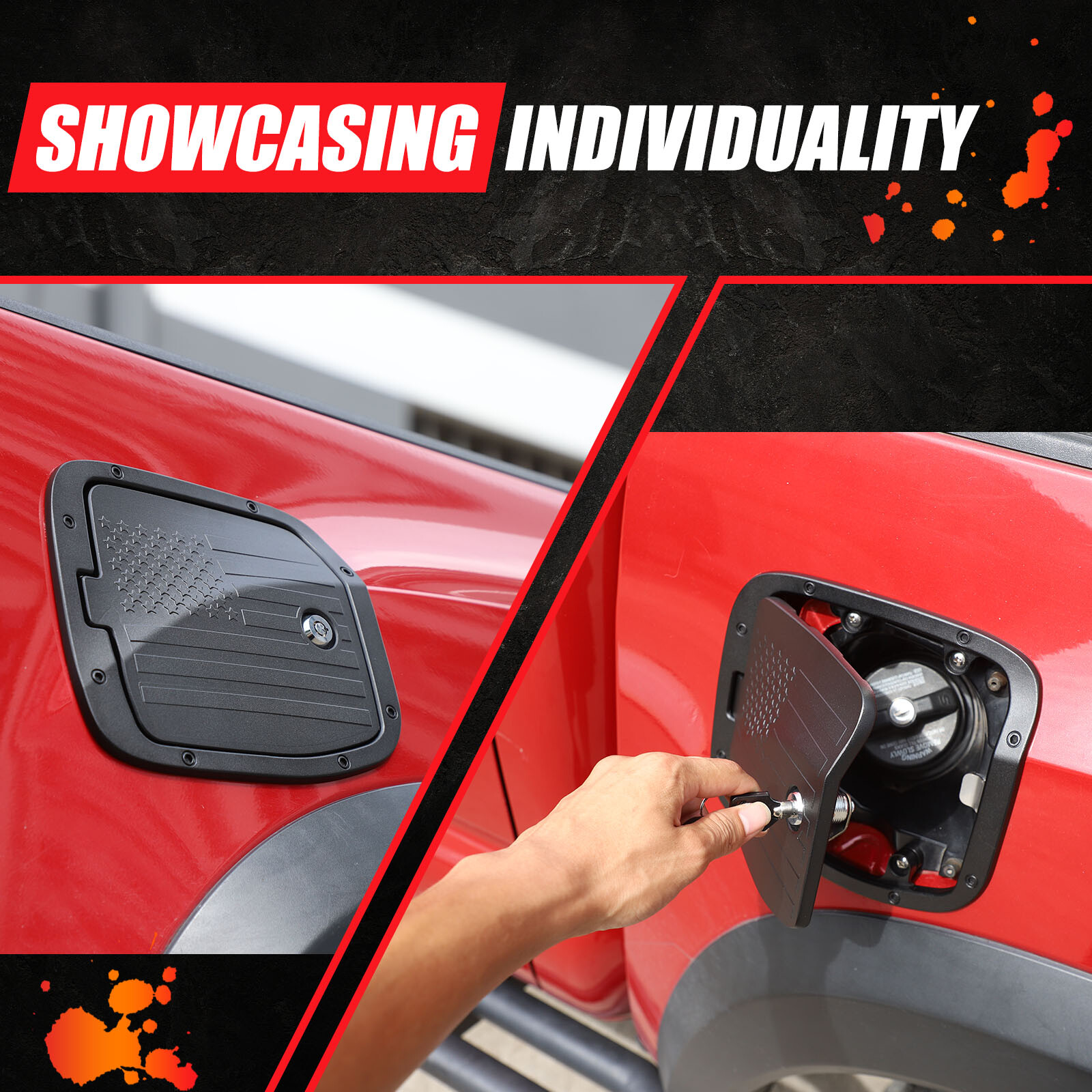 Aluminum Door Fuel Filler Gas Tank Cover Cap W/Lock For Toyota Tacoma 2016-2022