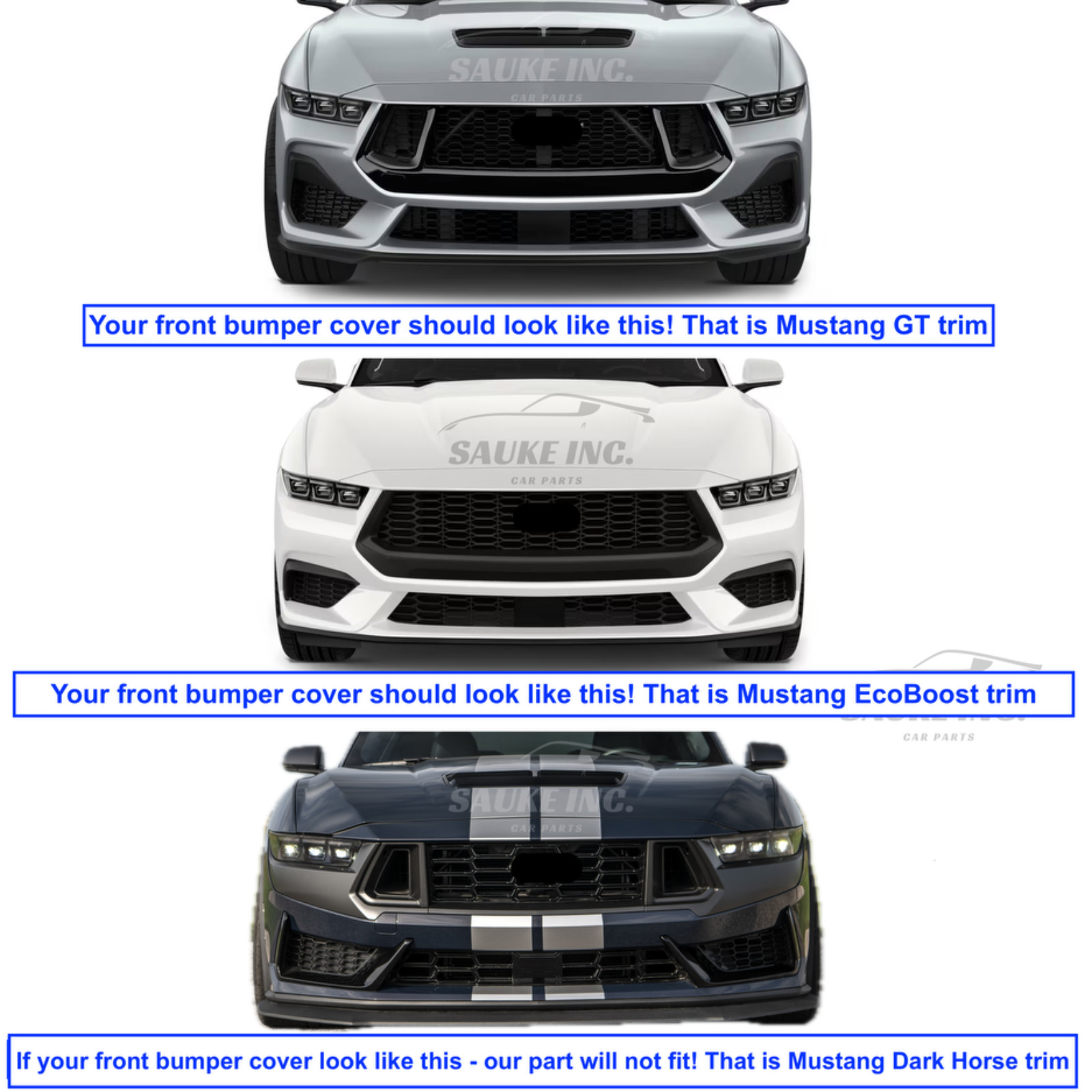 OEM rear bumper diffuser valance panel molding for 2024- 25 Ford Mustang GT