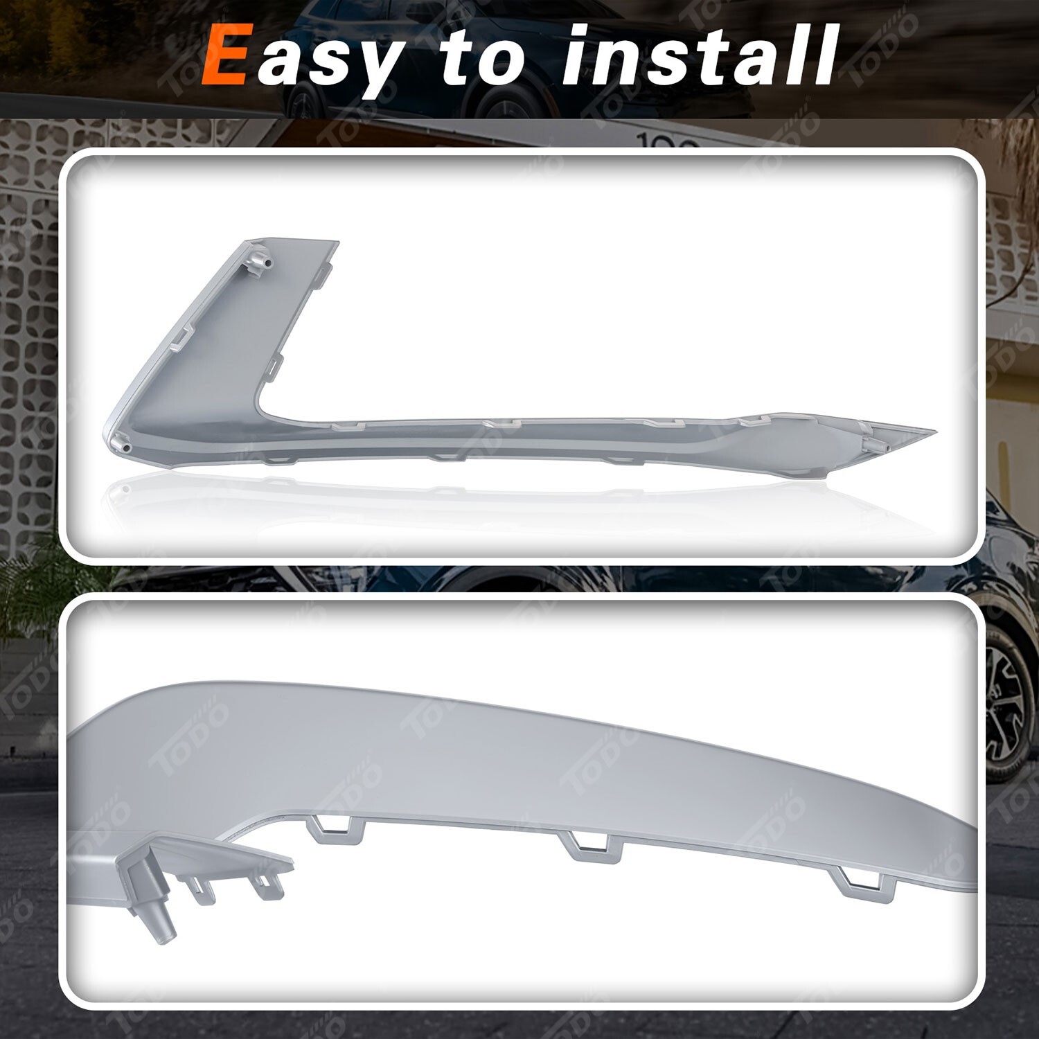 Fits Kia Sportage 2023-2024 Front Fog Light Cover Molding Trim 2PCS Gray