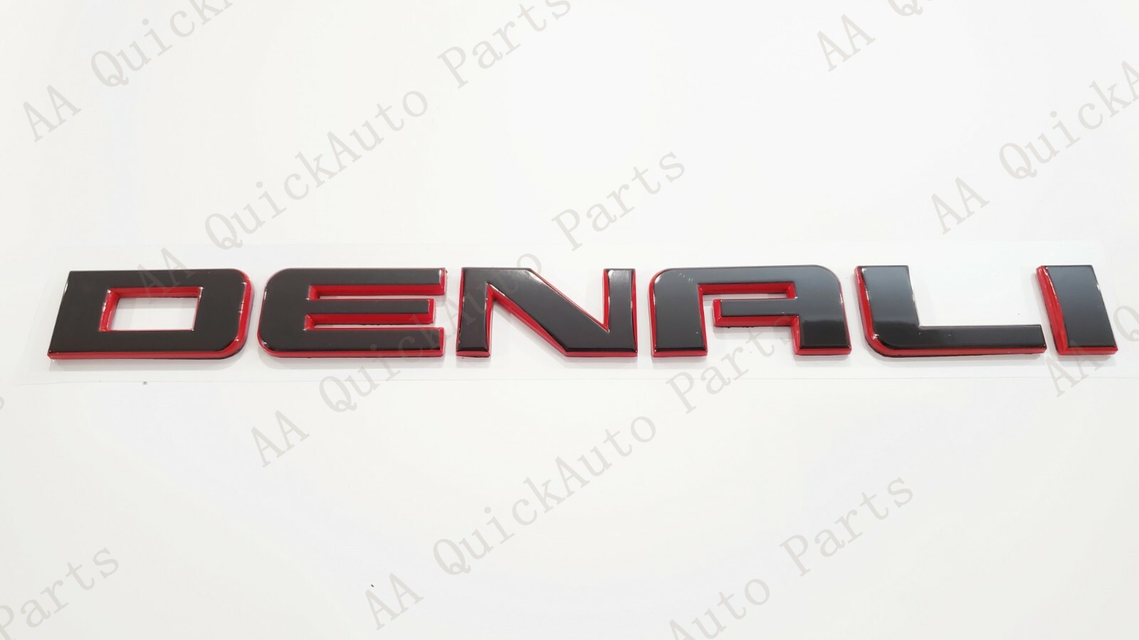 3PCS Set Gloss Black Red Denali Emblems Letters GMC Sierra 1500 2500HD YUKON