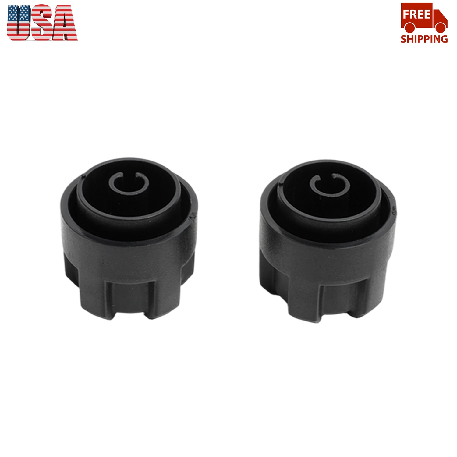 2 Pieces Set Black ABS Audio Stereo Control Knob Switch For Toyota Tacoma 16-23