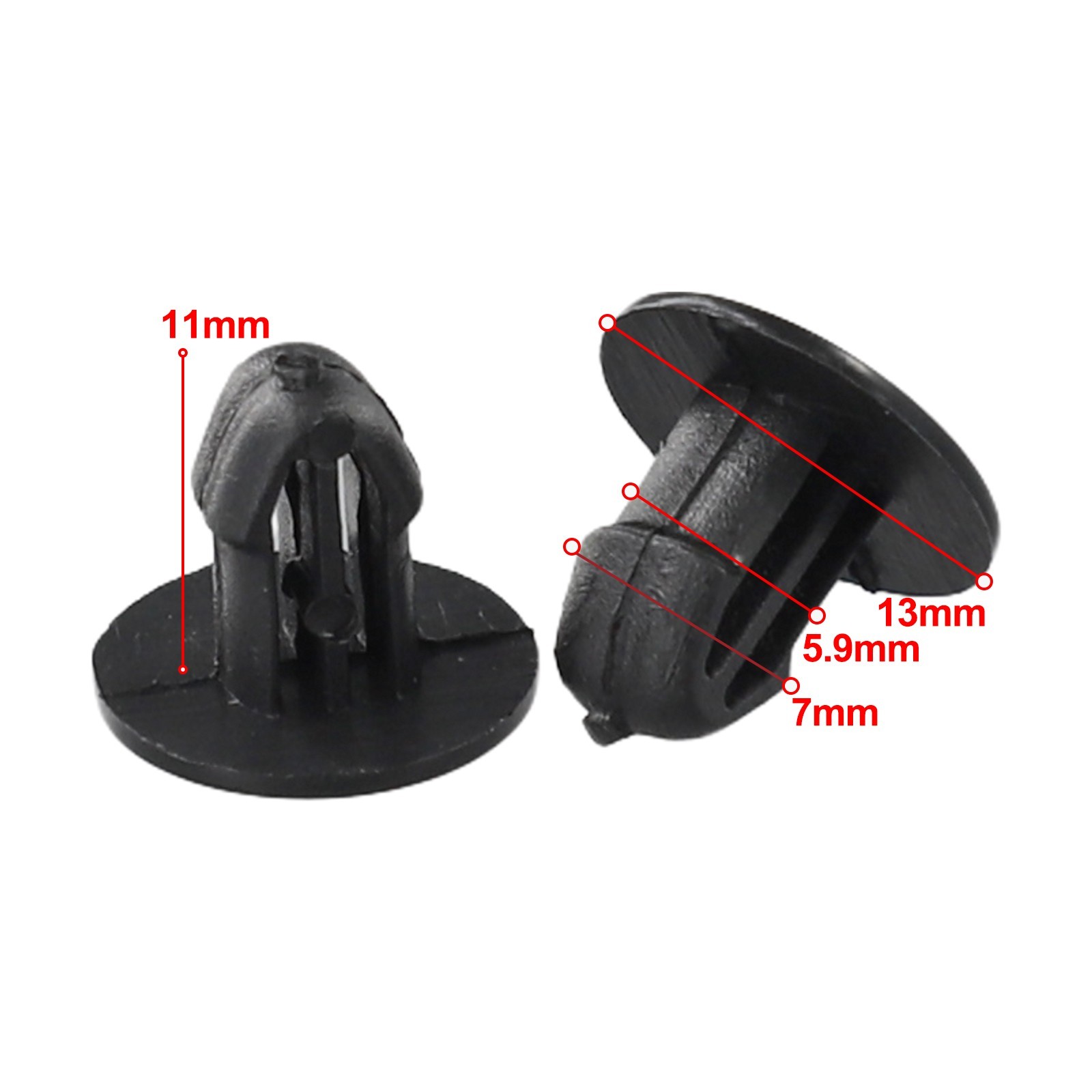 Fits Hole Size 6 Mm Clip Cowl Grille Clip Nylon Stem Length 10 Mm 20pcs As Shown