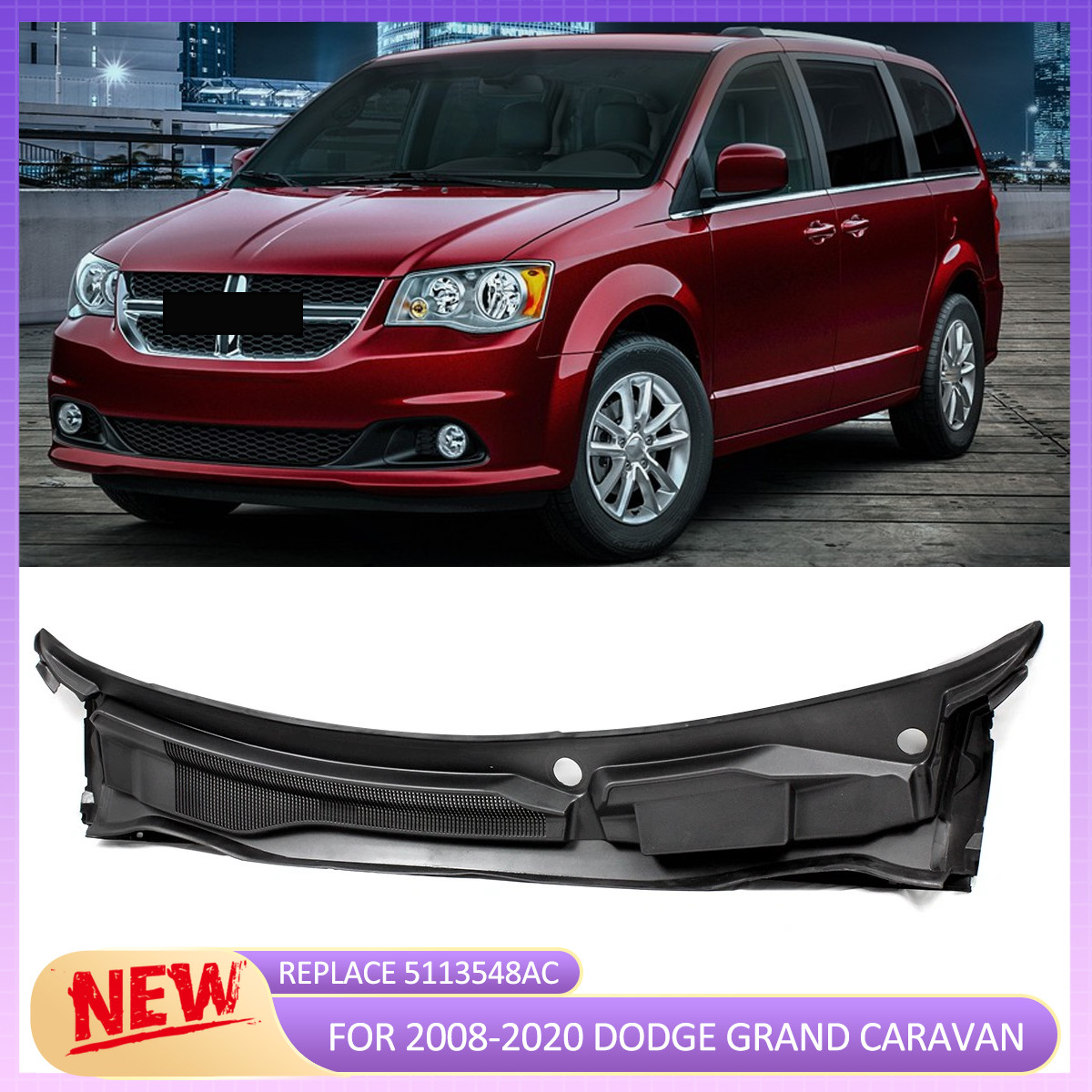 For Dodge Grand Caravan 2008-2020 Windshield Wiper Cowl Grille Panel 5113548AC