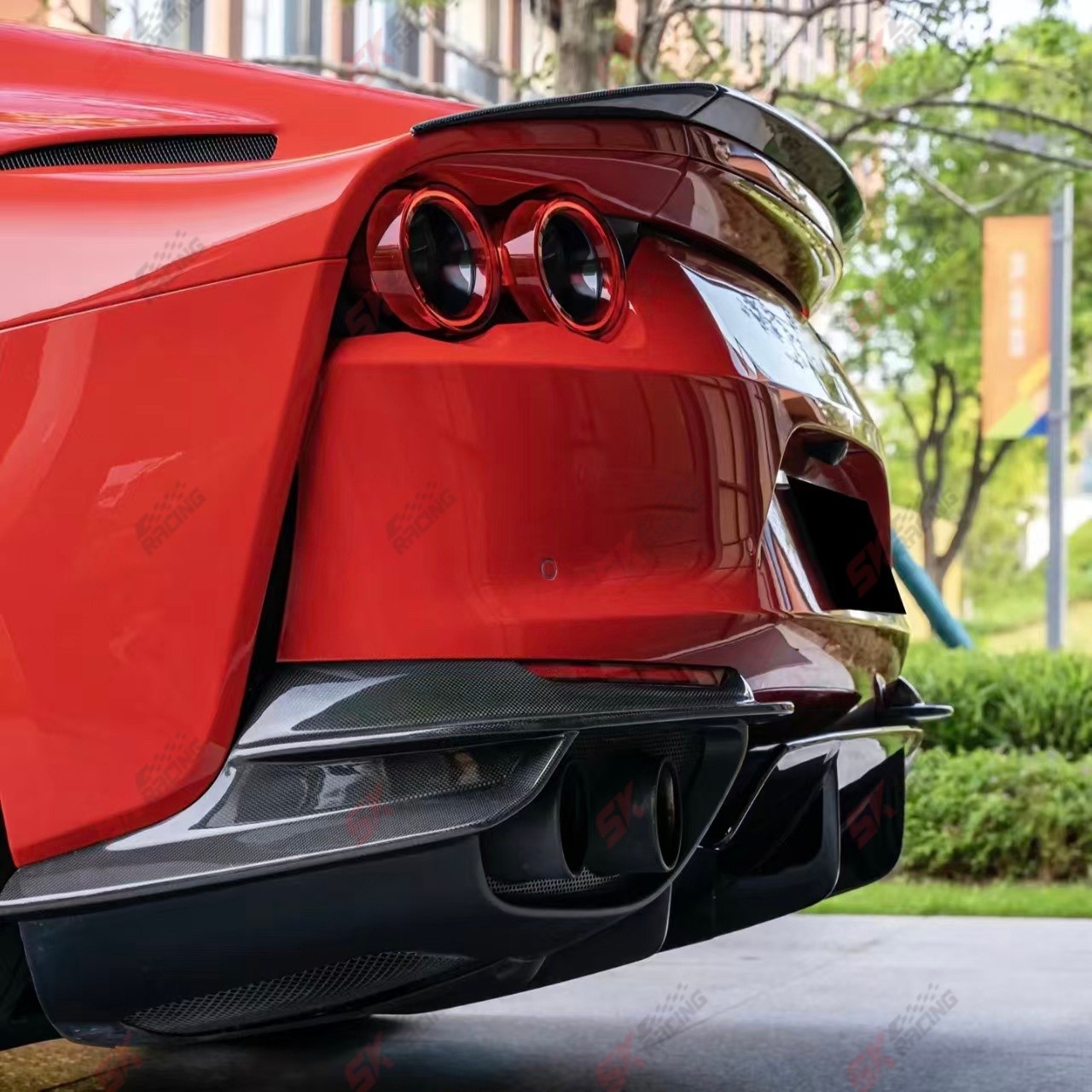 Dry Carbon Fiber Front Rear Lip Spoiler Wing Kits Fits Ferrari 812 Superfast GTS