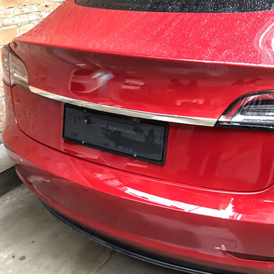Stainless Rear Trunk Lid Moulding Cover Trim Guard for Tesla Model 3 2017-2023