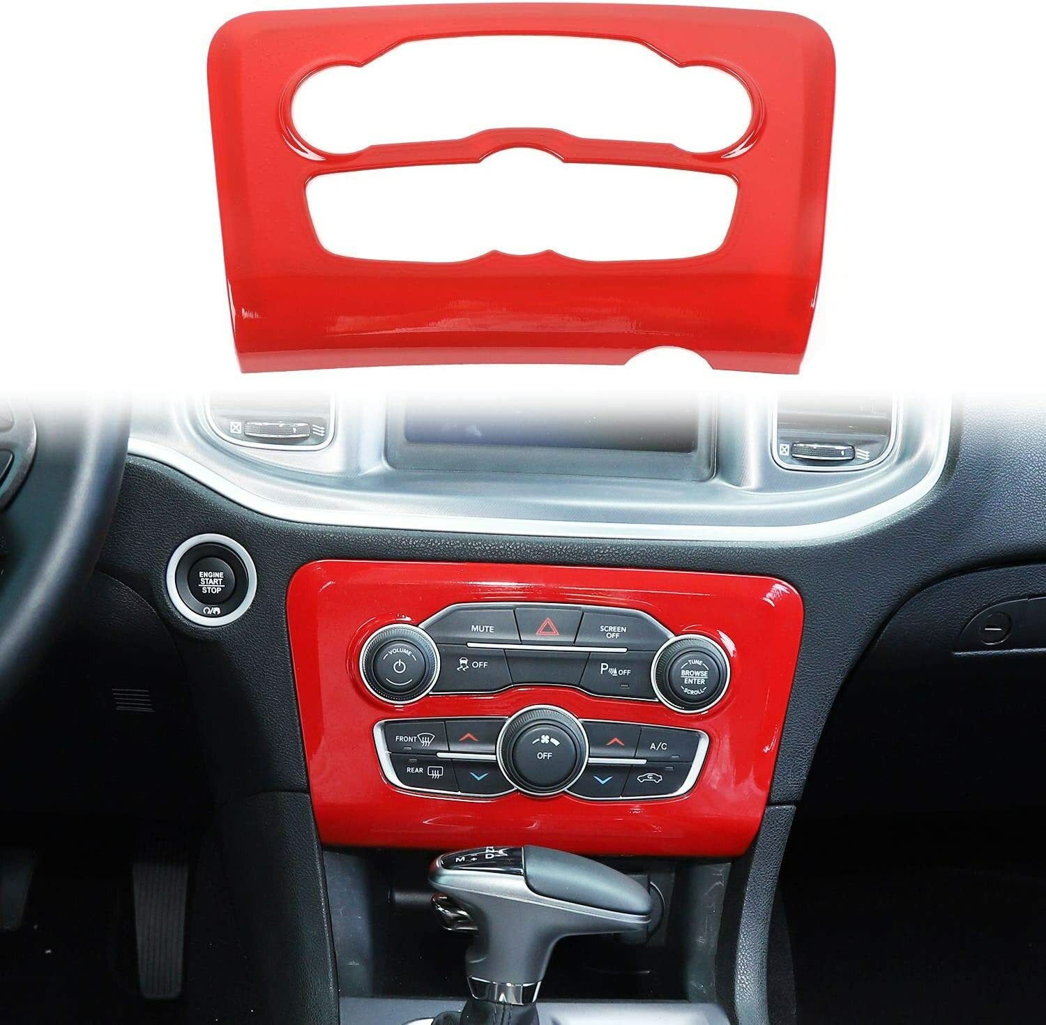 Red Central Control Air Conditioning A/C Panel Cover Trim for Dodge Charger 15+