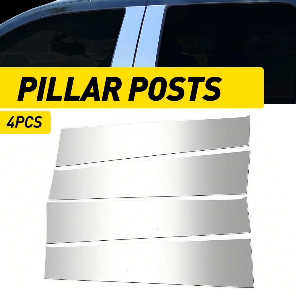 4X Silvery Pillar Posts Door Trim Decor For Dodge Ram 1500 2500 3500 2009-2018